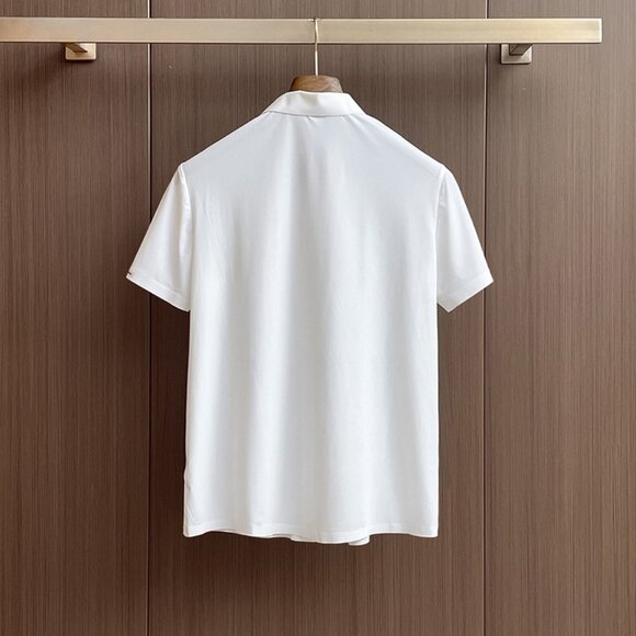 Kiton White Zipper Short-Sleeved Polo Shirt - Picture 2 of 8